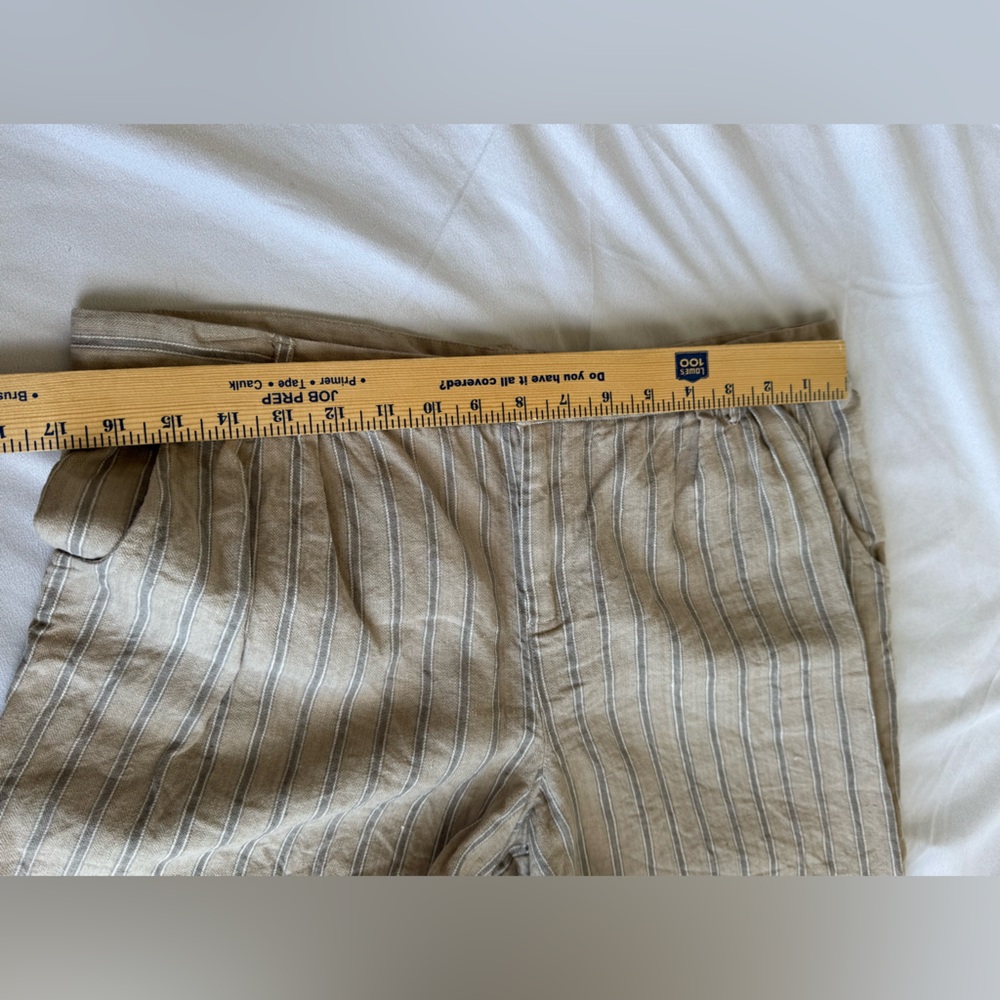 Peruvian Connection 100% Linen Brown Tan Women Shorts 14 Pockets Lightweight - Picture 10 of 10